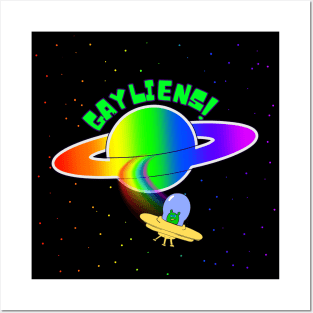 Gayliens Gay Aliens Planet Funny Pride Posters and Art